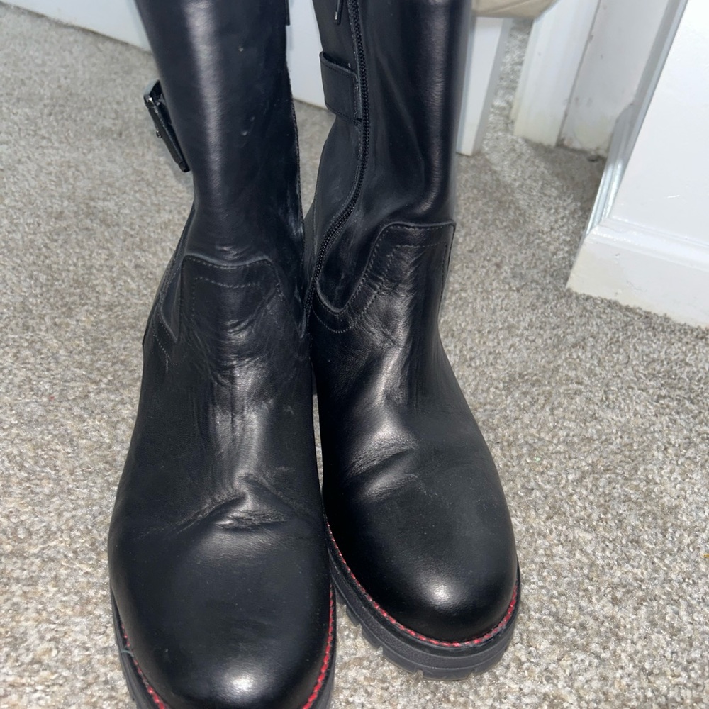 Size 9 coach leather coach boots.